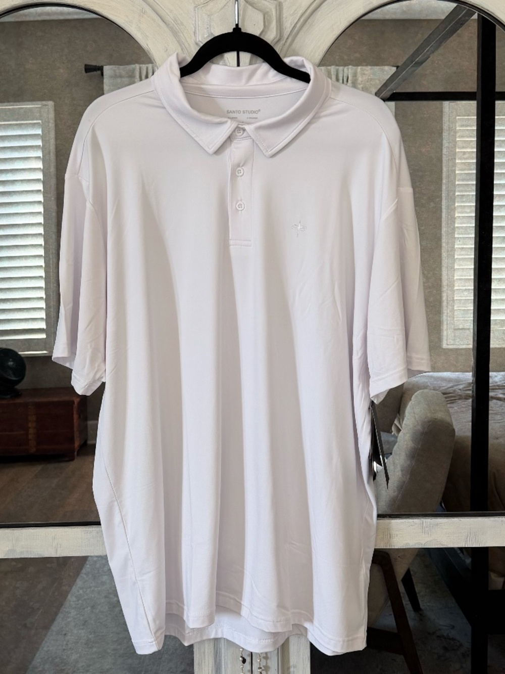 NWT Men's SANTO STUDIO Tempo Performance Polo, White, Sz XL